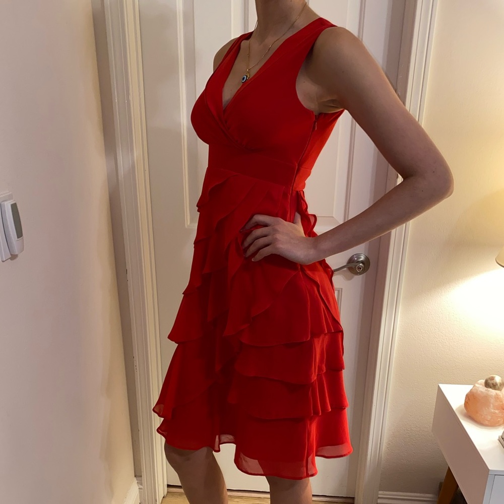 Sexy Red Ruched Dress - Picture 4 of 8